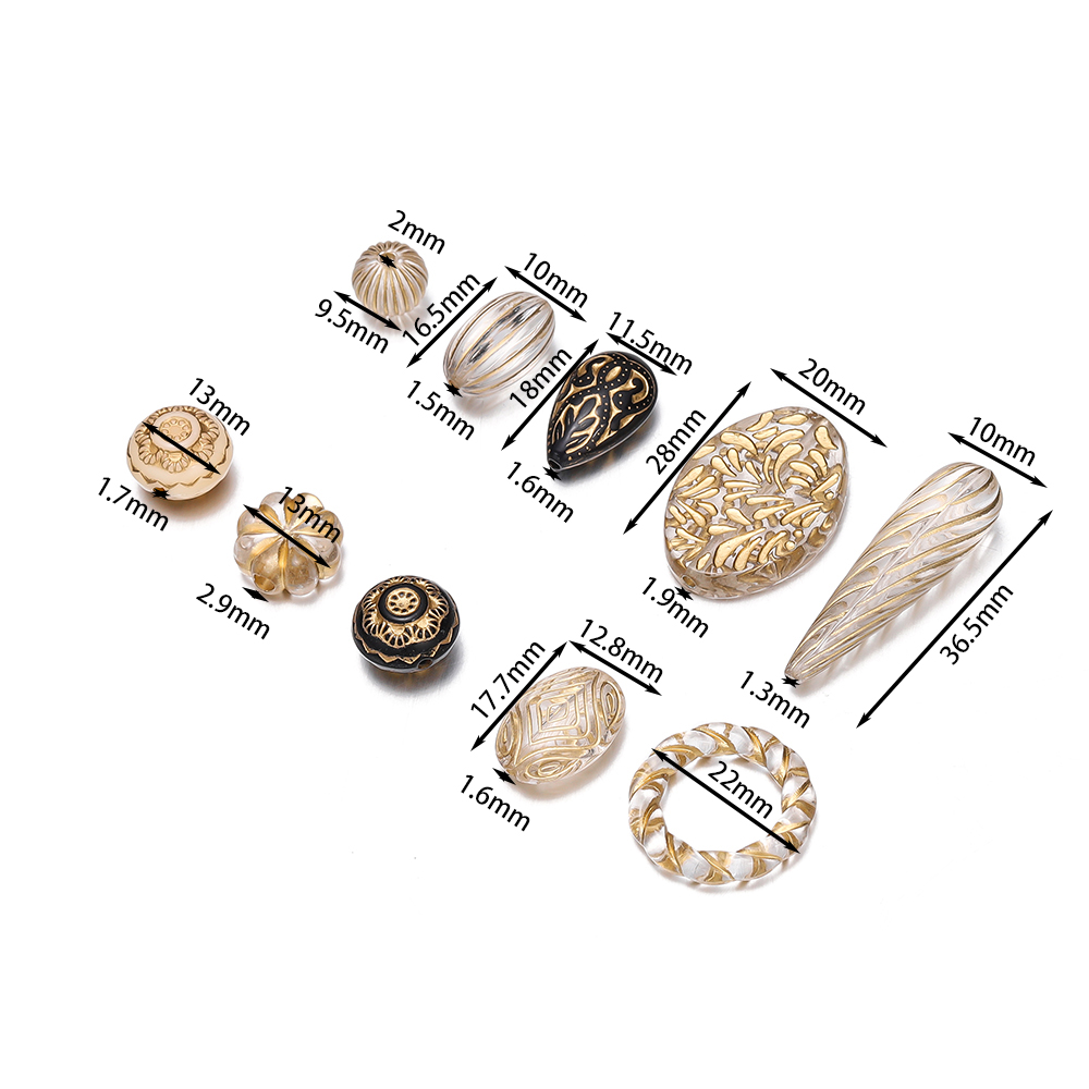 20Pcs Exquisite Acrylic Gold C - Jewelry Making Drawing recensione e prezzo