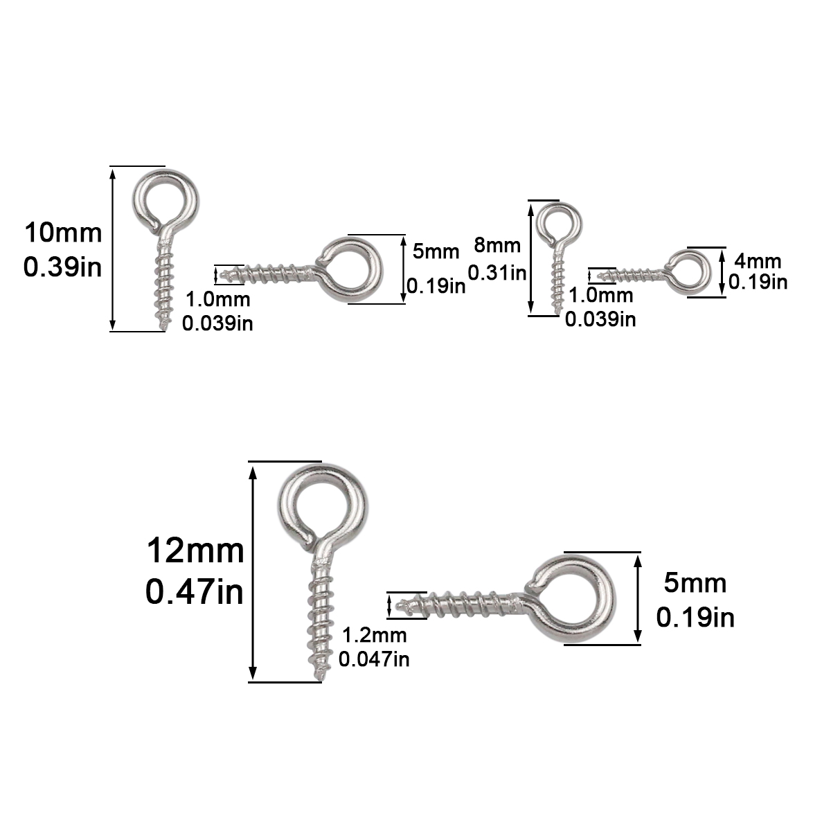100pcs 4x8/5x10/5x12mm Stainle - Jewelry Making Rivets recensione e prezzo