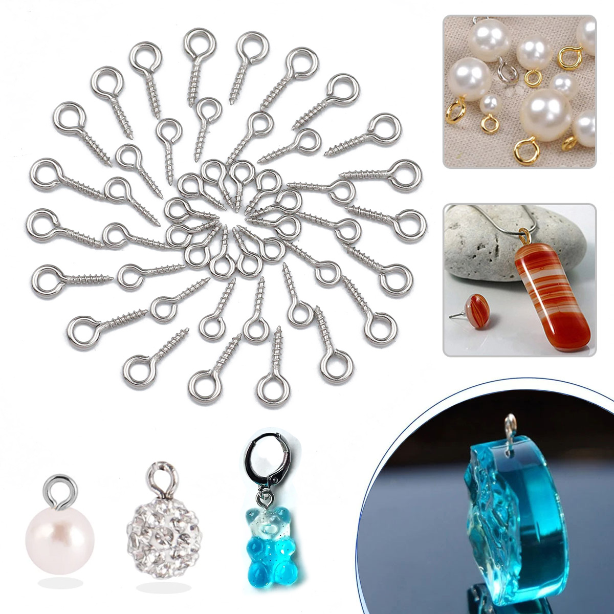 100pcs 4x8/5x10/5x12mm Stainle - Jewelry Making Rivets recensione e prezzo